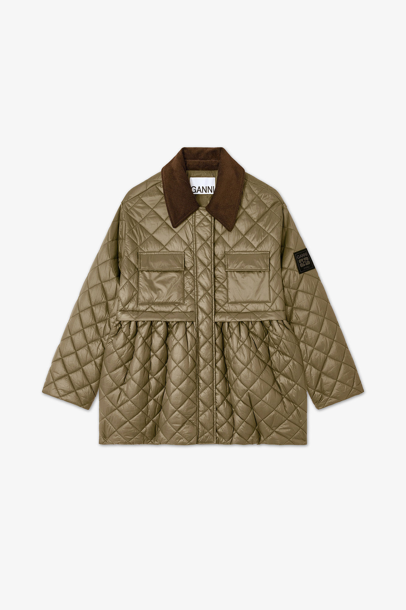 Shiny Quilt Midi Jacket W. Flare Kalamata - m.a.s